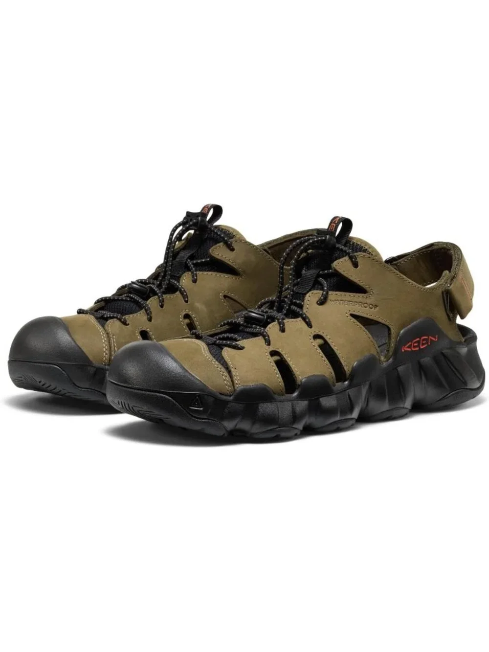 Men's Dark Olive Black Hyper port Closed Toe Breathable Easy On Sandal Shoes